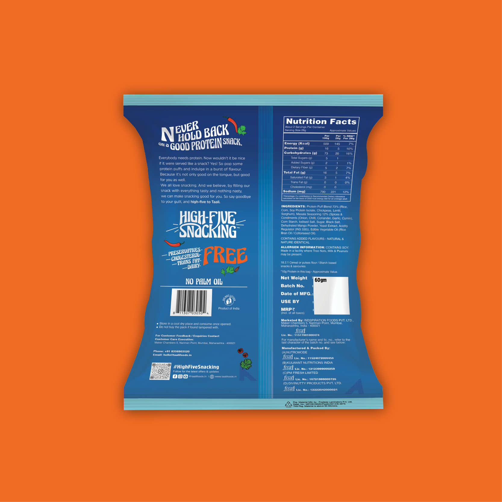 Taali Protein Puffs – Masala Mania (60 g)