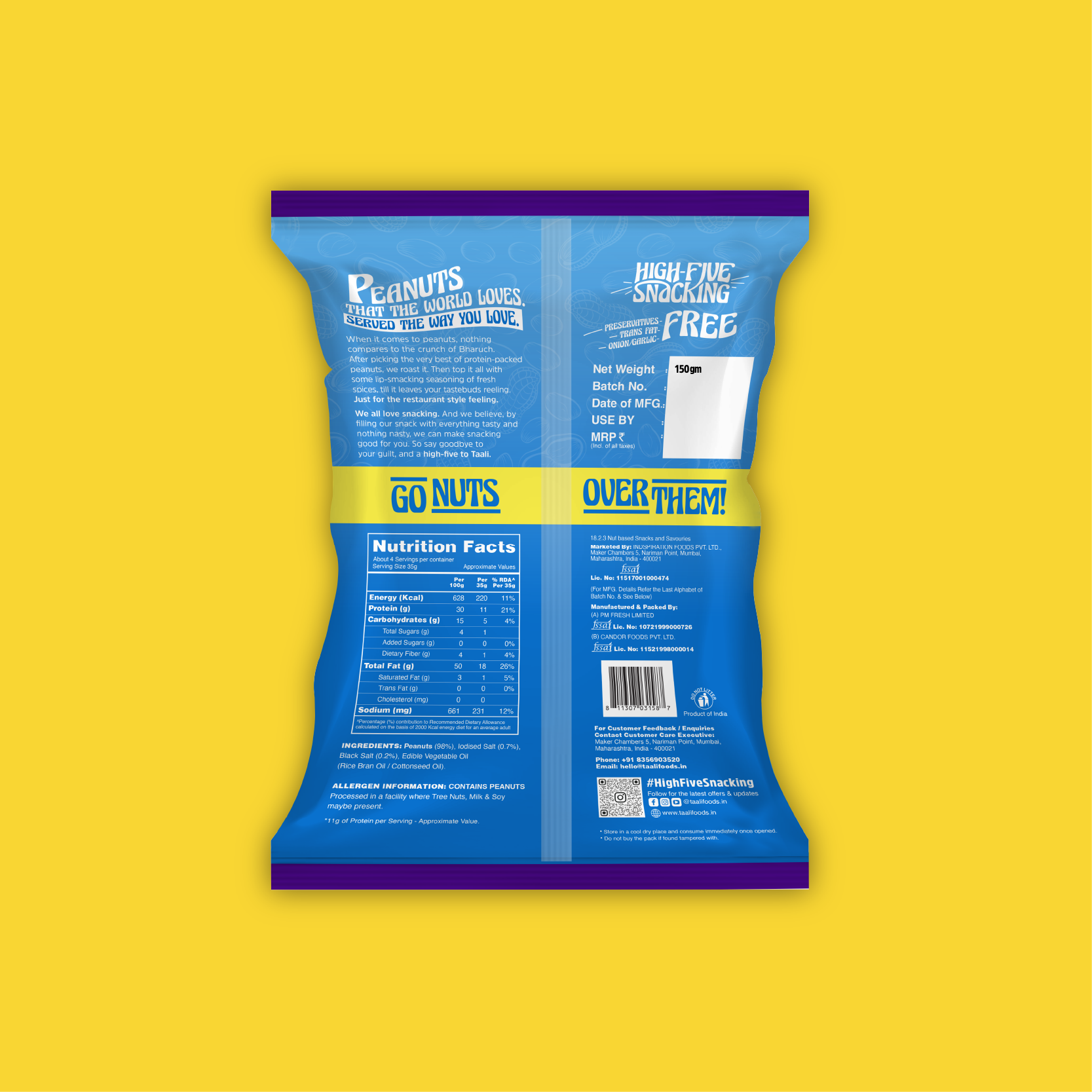 Taali Roasted Peanuts - Salted (150 g)