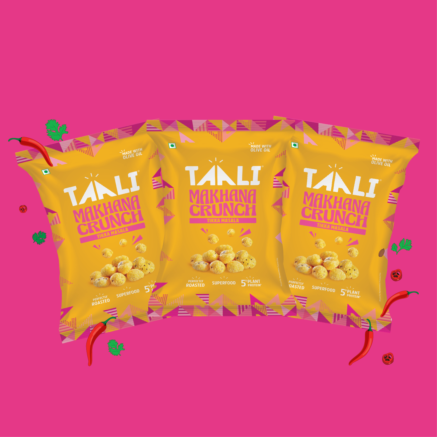 Roasted Makhana Crunch – Tikka Masala (60gm)