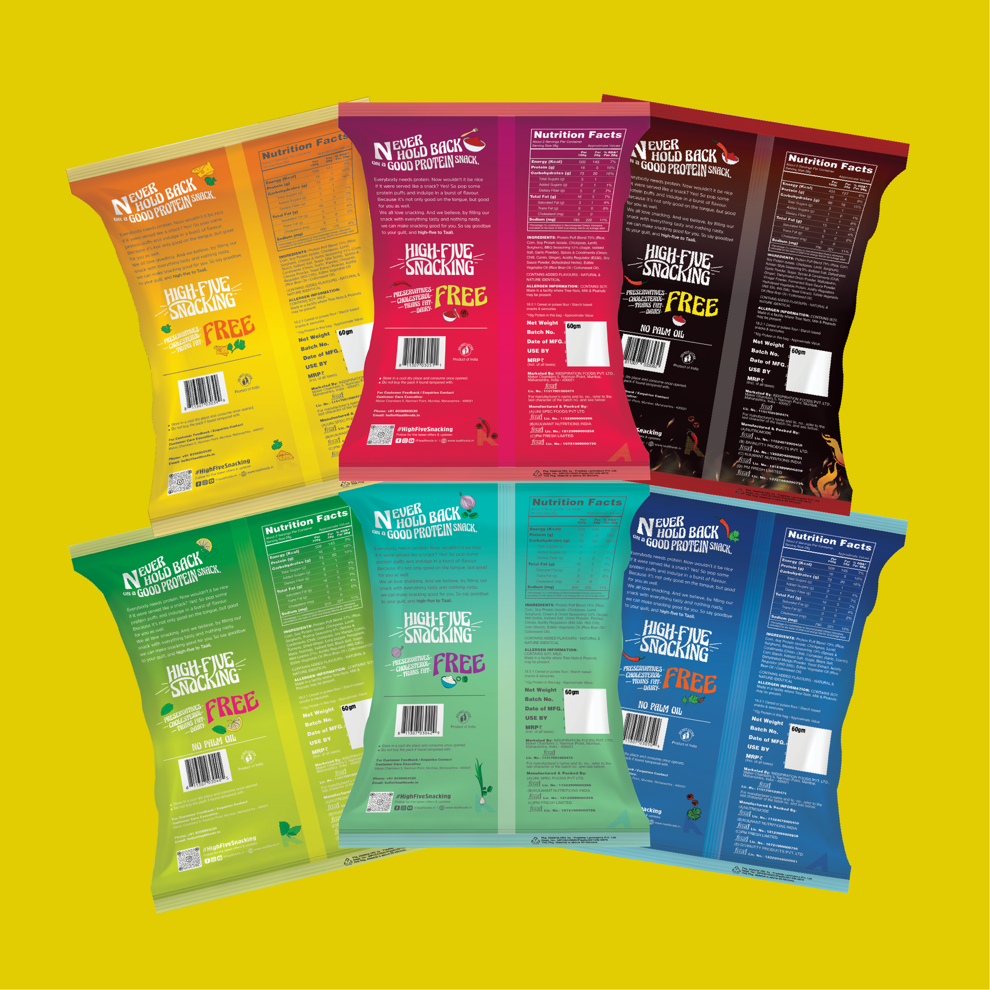 Taali Protein Puffs – All Flavours Variety Pack | 6 Flavours