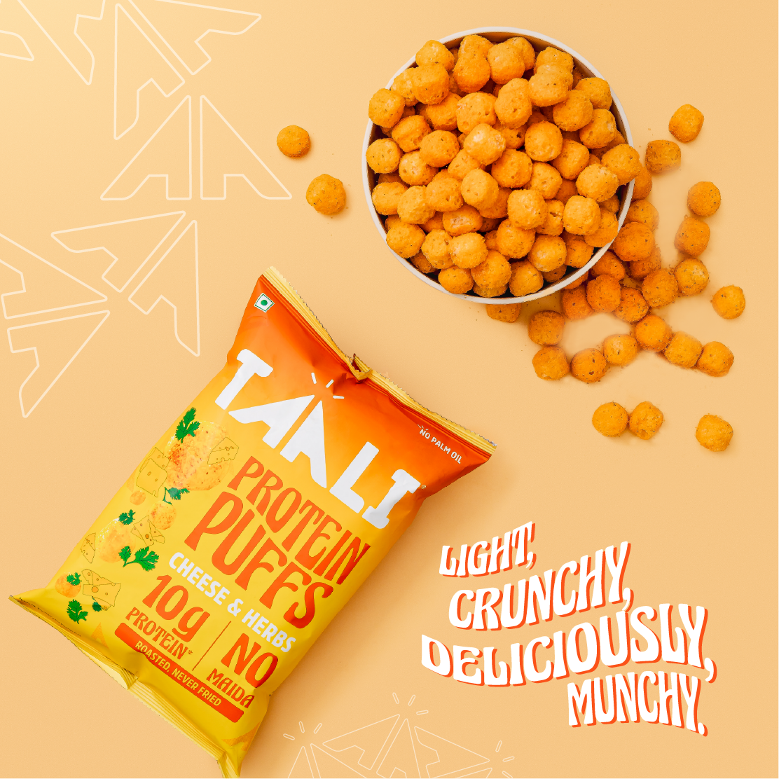 Taali Protein Puffs – Cheese and Herbs (60 g)