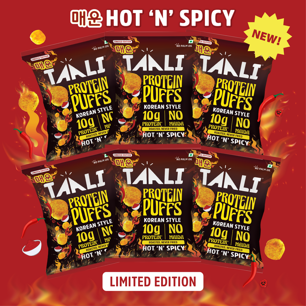 Taali Protein Puffs – Korean Style (Limited Edition) (Pack of 6 x 60 g)