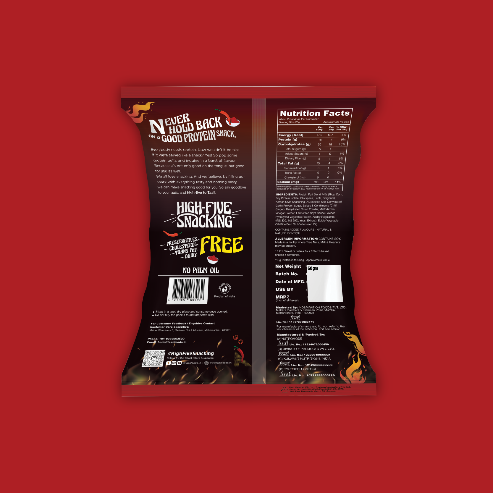 Taali Protein Puffs – Korean Style (Limited Edition) (60 g)