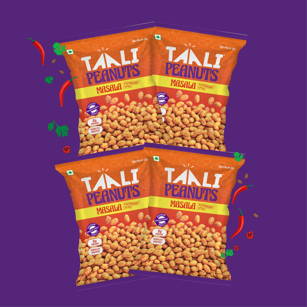 Taali Roasted Peanuts – Masala (Pack of 4 x 140 g)