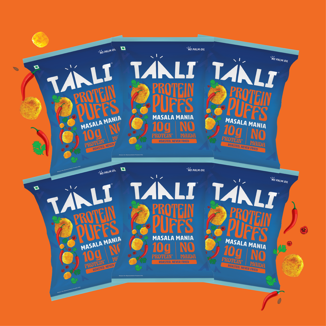 Taali Protein Puffs – Masala Mania (Pack of 6 x 60 g)