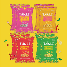 Load image into Gallery viewer, Taali Makhana Crunch – All Savoury Flavours Variety Pack | 4 Flavours × 2 Packs Each (8 Packs)
