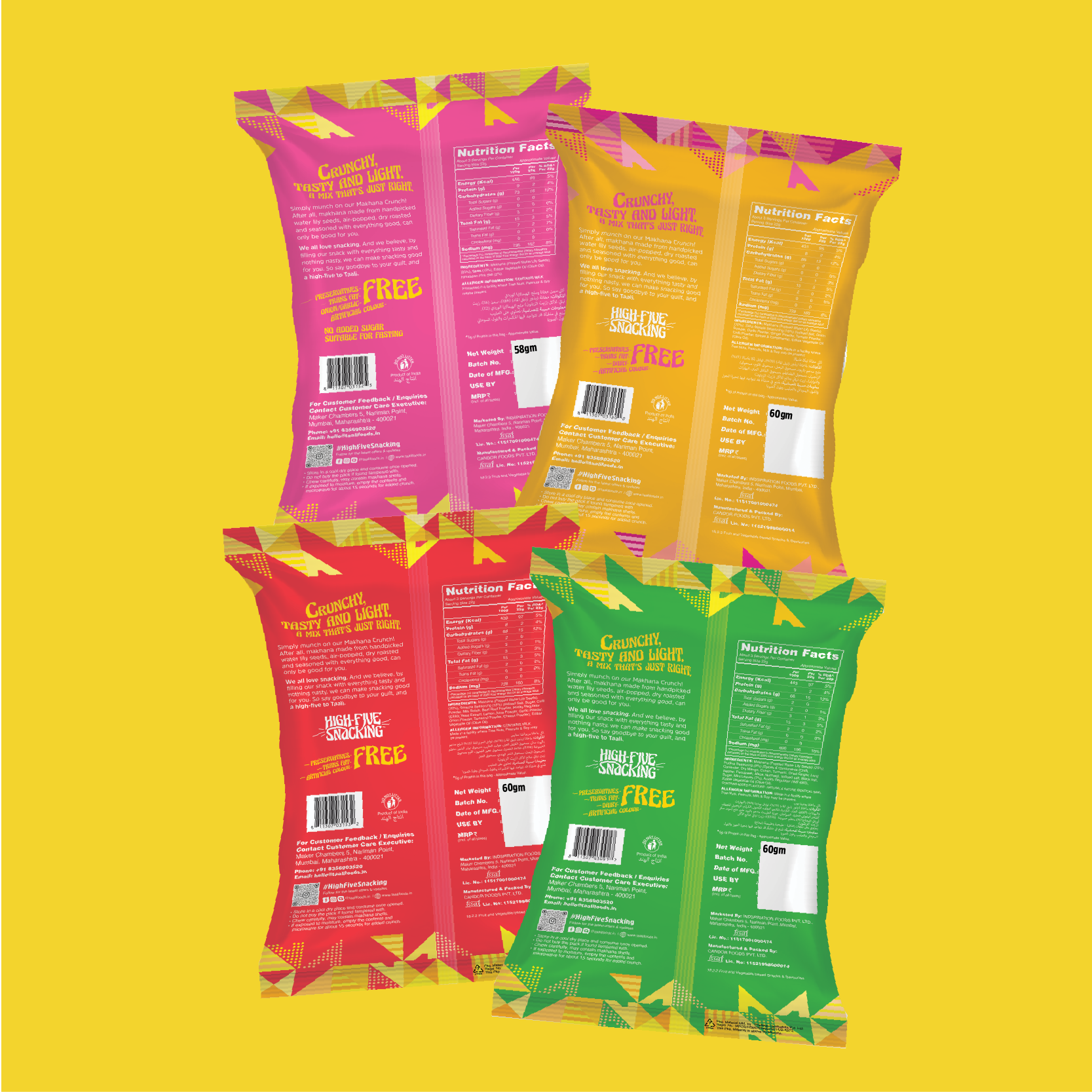 Roasted Makhana Crunch – All Savoury Flavours Variety Pack | 4 Flavours × 2 Packs Each