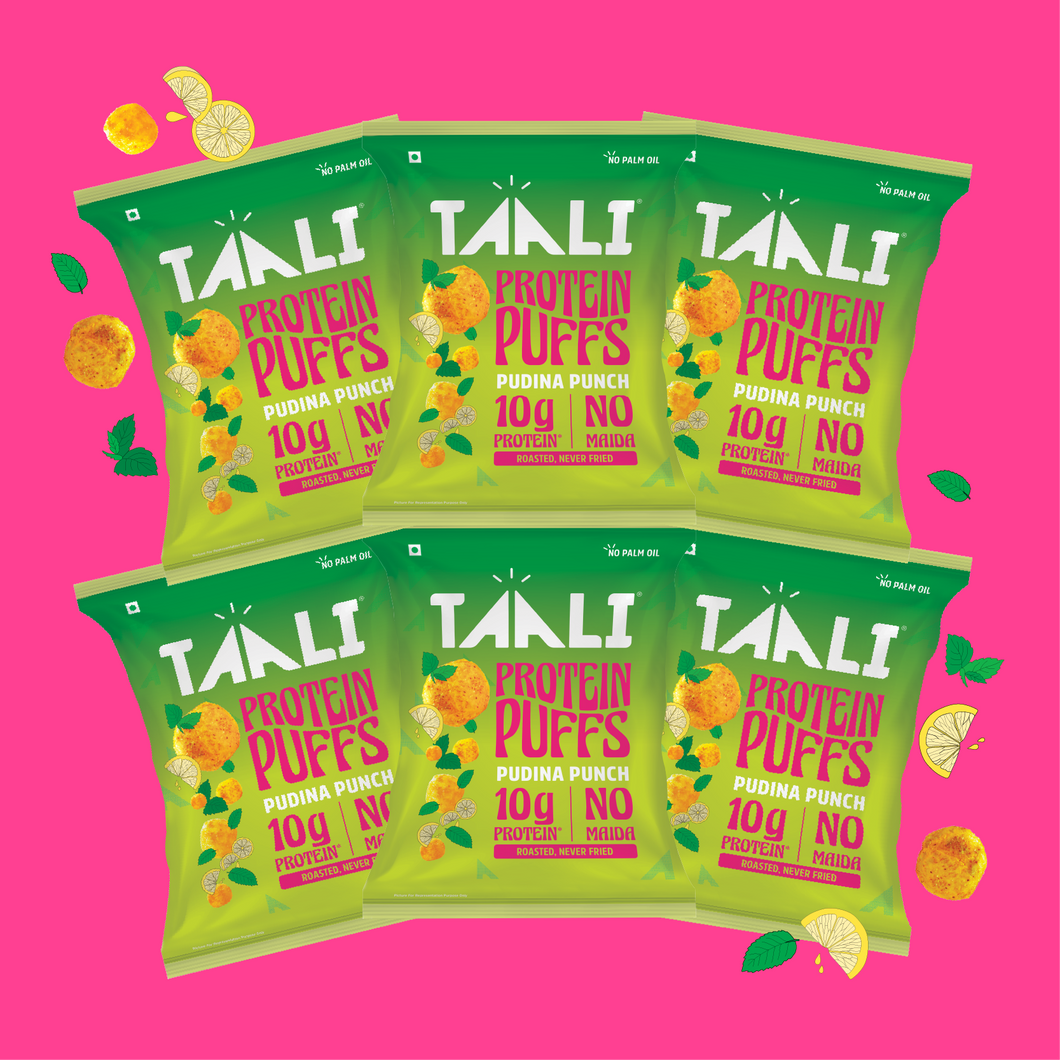 Taali Protein Puffs – Pudina Punch (Pack of 6 x 60 g)