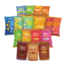 Load image into Gallery viewer, Jumbo Party Pack [Makhana (60g x 4, 75g x 3), Protein Puffs (60g x 6), Peanuts (150g x 4)]
