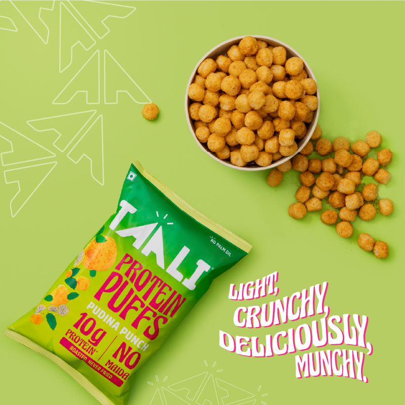 Taali Protein Puffs – Milder Flavours Combo | Cream & Onion, Pudina Punch, Cheese & Herbs