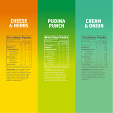 Load image into Gallery viewer, Taali Protein Puffs – Milder Flavours Combo | Cream &amp; Onion, Pudina Punch, Cheese &amp; Herbs (2 Each)

