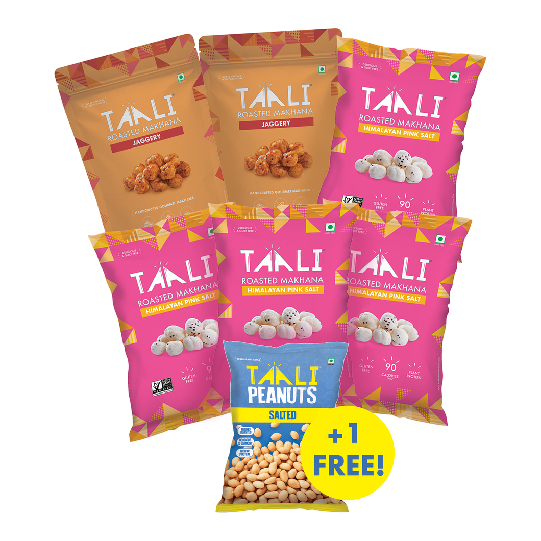 Special 'Fasting' Makhana Pack (25g x 4, 75g x 2) + FREE Salted Peanuts (160g)