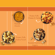 Load image into Gallery viewer, Puneri Paltan Spl. [Makhana (75g), Protein Puffs (60g x 6), Peanuts (150g x 1)]
